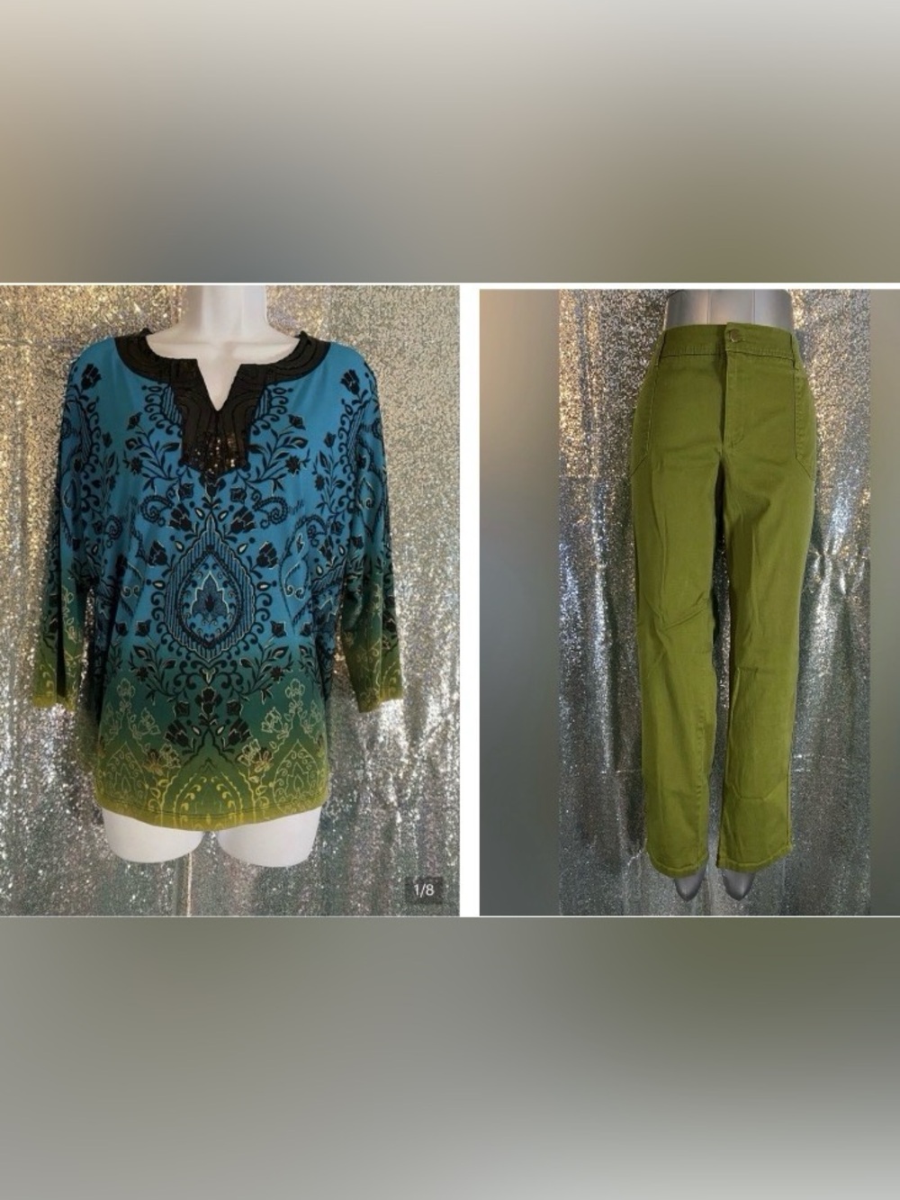 ✨🫒🍸 EST. 1946 Olive Green Contemporary Casual pants, Sz 14 Women contemporary